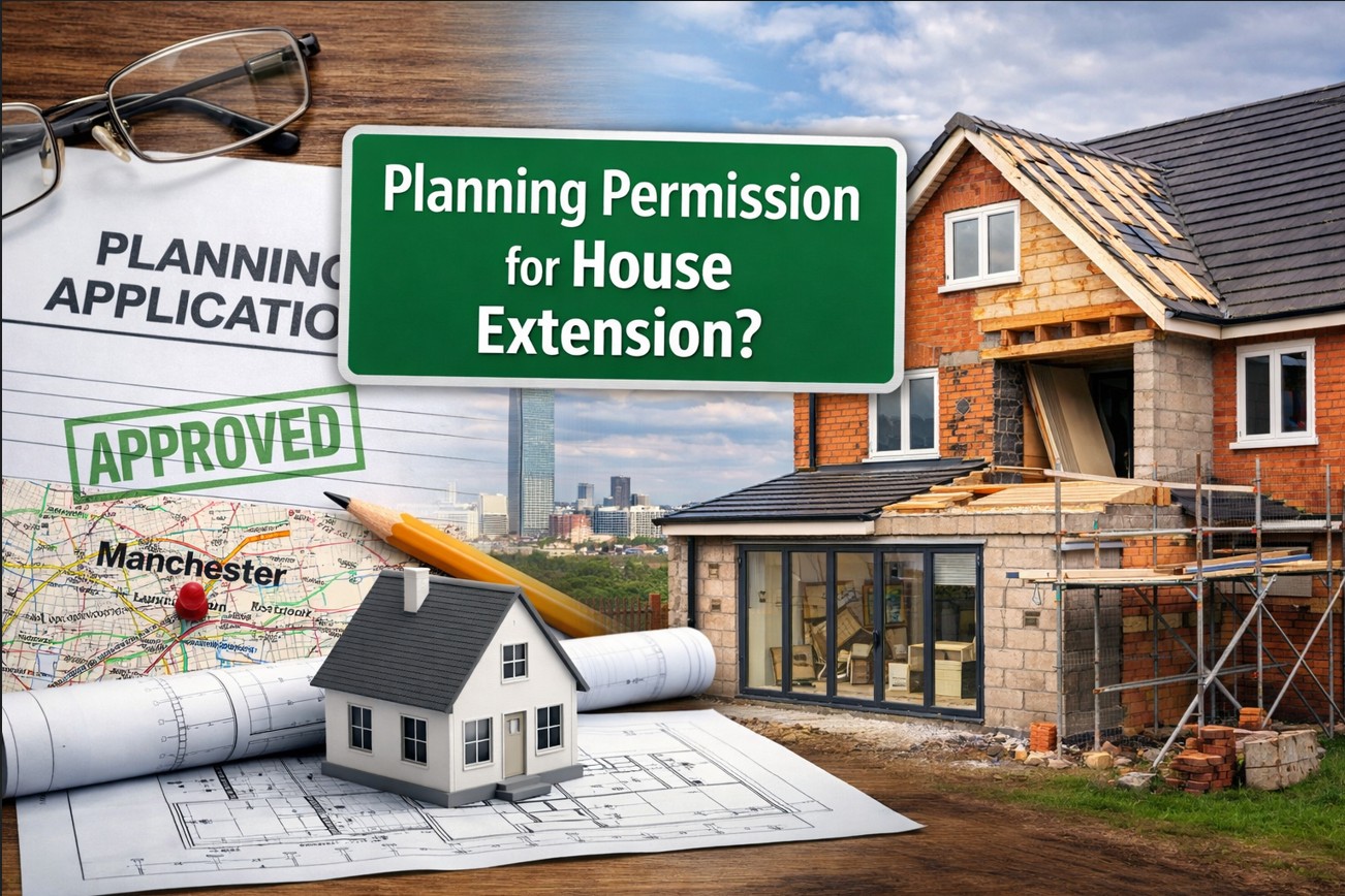 Planning permission guidance for house extensions in Manchester from KWS Builders