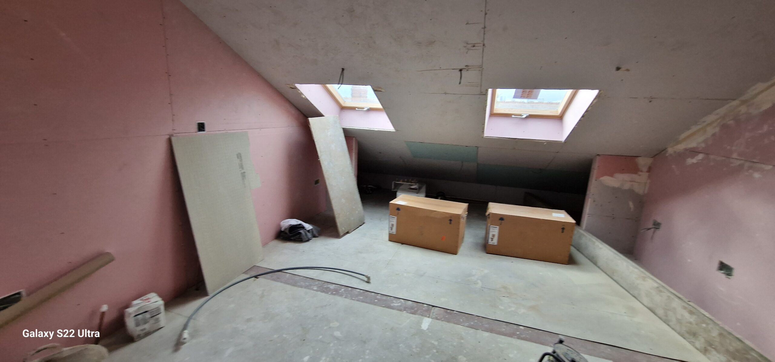 Boarded loft room with roof windows thumbnail